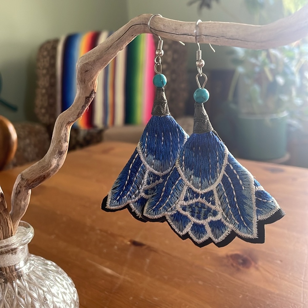 Large Summer Boho Statement Earrings - image 4